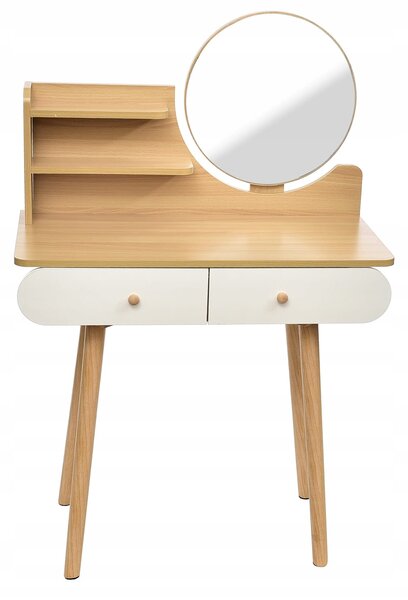Dekorstudio Toaletný stolík SCANDI biely+ svetlý buk