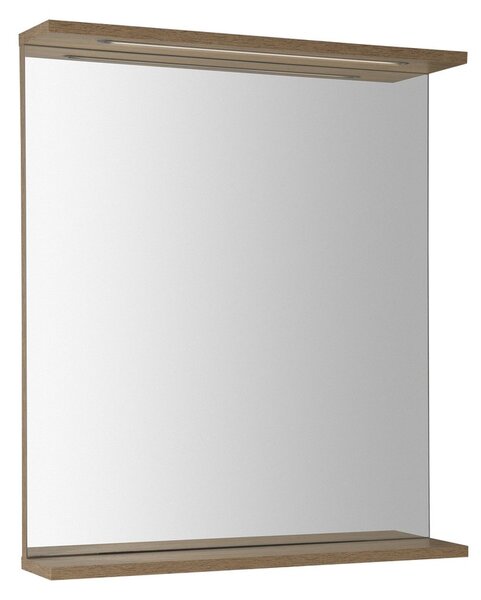 Aqualine Aqualine, KORIN STRIP zrkadlo s LED osvetlením 60x70x12cm, dub platin, KO990S