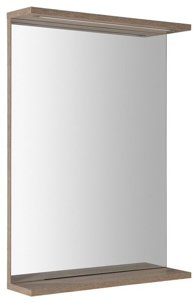 Aqualine Aqualine, KORIN STRIP zrkadlo s LED osvetlením 50x70x12cm, dub platin, KO995S