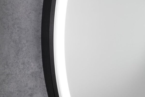Sapho Sapho, KADRIS guľaté zrkadlo s LED osvetlením, ø 100cm, čierna mat, KD100