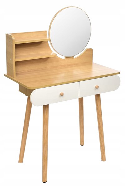 Dekorstudio Toaletný stolík SCANDI biely+ svetlý buk