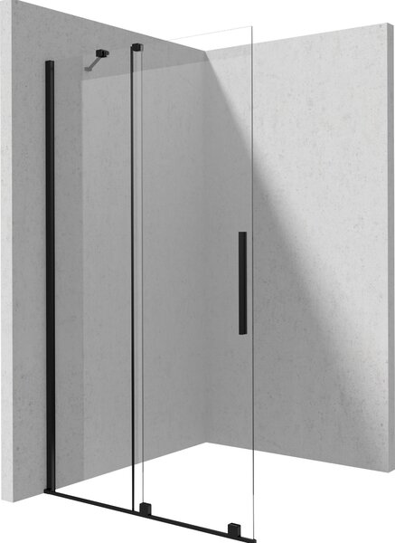 Deante Sprchová zastena Walk-in Prizma, posuvná - KTJ N39R 90 cm, čierna - bez vaničky