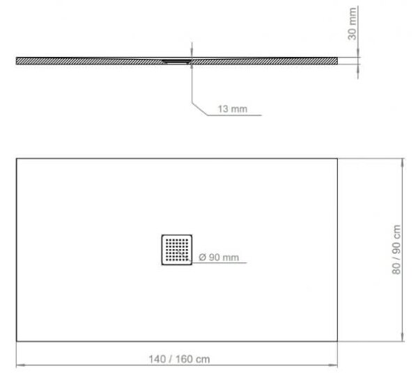 Polimat Obdĺžniková sprchová vanička z minerálneho kompozitu Perfetto 140x80 (140x90, 160x80) Lesk POLIMAT-Farba: Biela, lesk, POLIMAT-Rozmery: 140x80