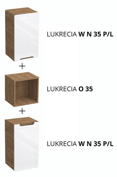 Comodo Doplnková kúpeľňová skrinka nízka Lukrecia W N 35 P/L