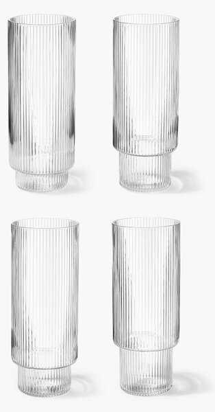 Ručne fúkané poháre na kokteily's reliéfnym vzorom Ripple, 4 ks, 300 ml