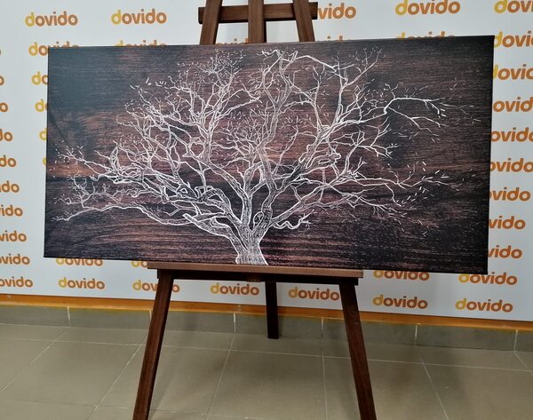 Obraz strom na drevenom podklade