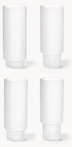 Ručne fúkané reliéfne poháre na kokteily Ripple, 4 ks
