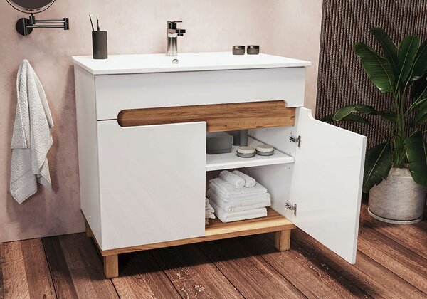 Comodo Kúpeľňová skrinka s keramickým umývadlom Orion W 80