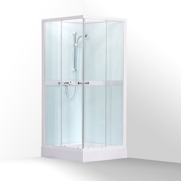 Roltechnik Outlet Štvorcový sprchový box PETRA NEW ROTH-Variant: rozmery: 80x80 cm - (4000722), ROTH-Profily: profily: biela, výplň: transparent