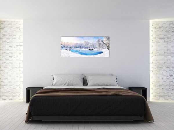 Obraz - Ľadové jazero (120x50 cm)