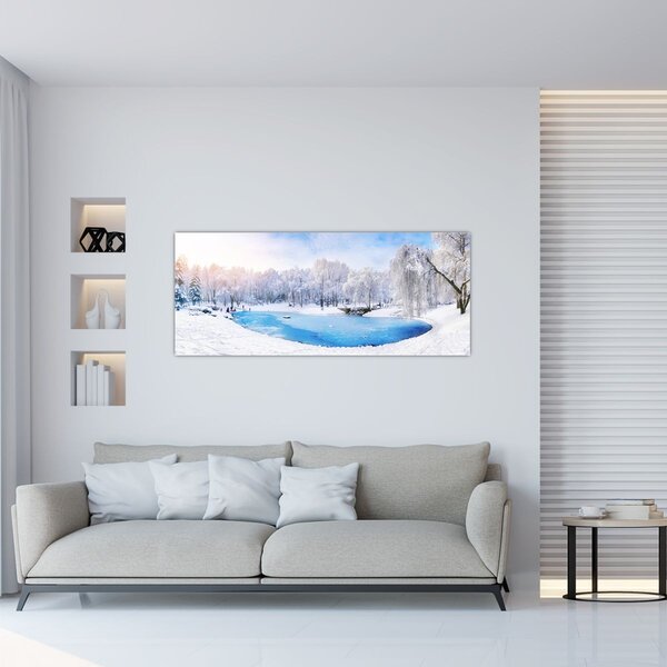 Obraz - Ľadové jazero (120x50 cm)