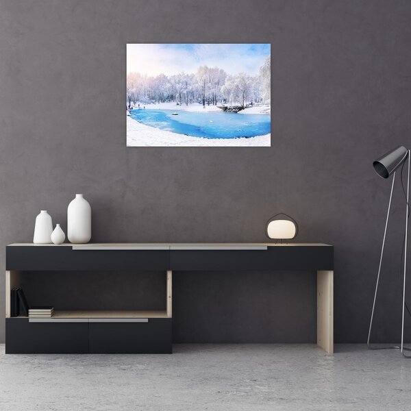 Obraz - Ľadové jazero (70x50 cm)