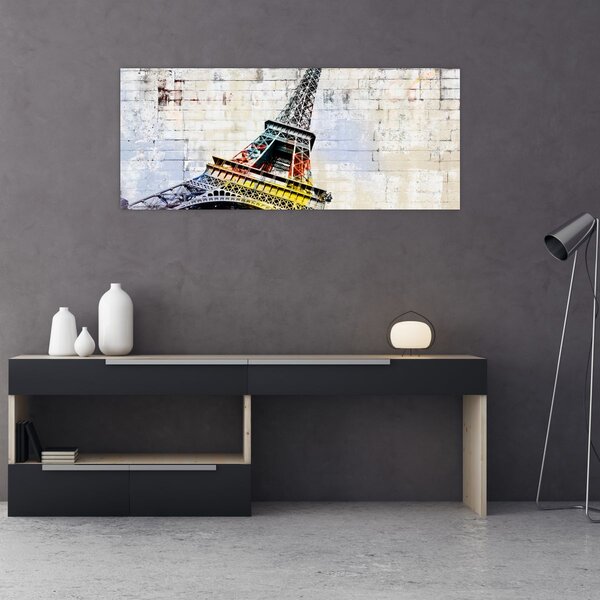 Obraz - Digitálne umenie Eiffelovej veže (120x50 cm)