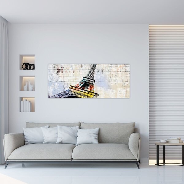 Obraz - Digitálne umenie Eiffelovej veže (120x50 cm)