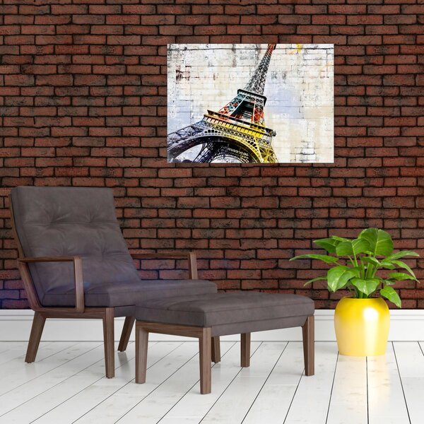 Obraz - Digitálne umenie Eiffelovej veže (70x50 cm)