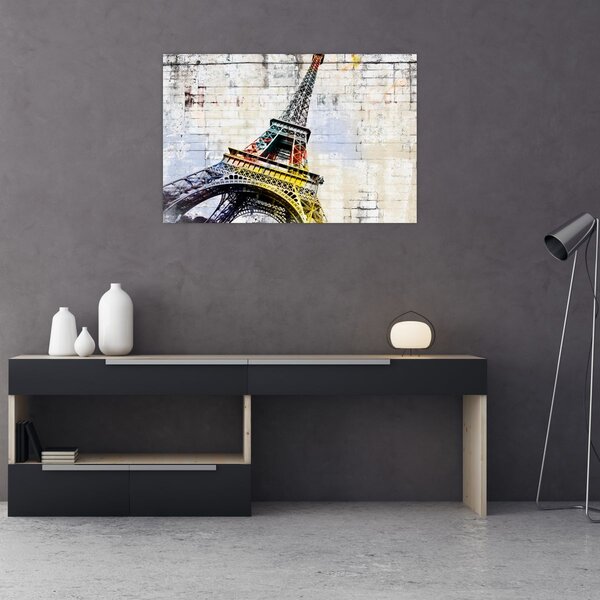 Obraz - Digitálne umenie Eiffelovej veže (90x60 cm)