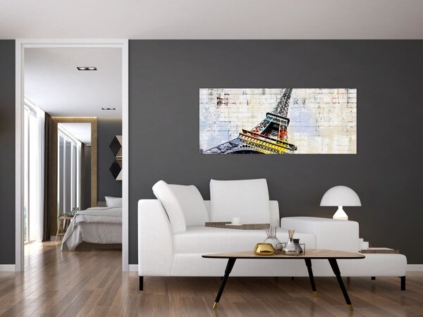 Obraz - Digitálne umenie Eiffelovej veže (120x50 cm)