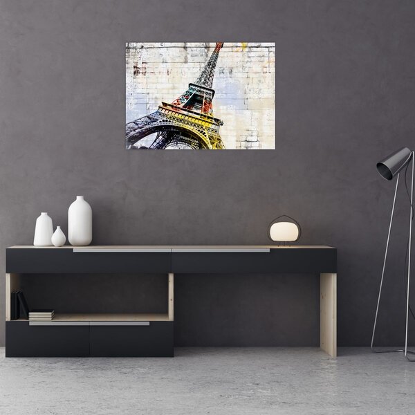 Obraz - Digitálne umenie Eiffelovej veže (70x50 cm)
