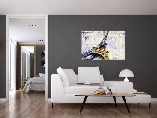 Obraz - Digitálne umenie Eiffelovej veže (90x60 cm)