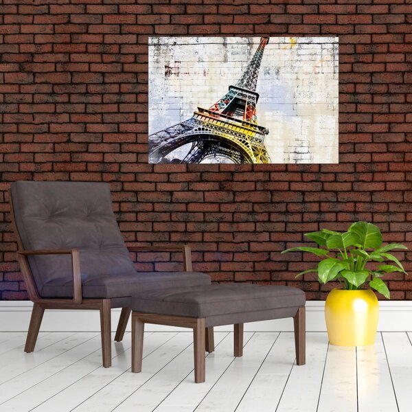 Obraz - Digitálne umenie Eiffelovej veže (90x60 cm)