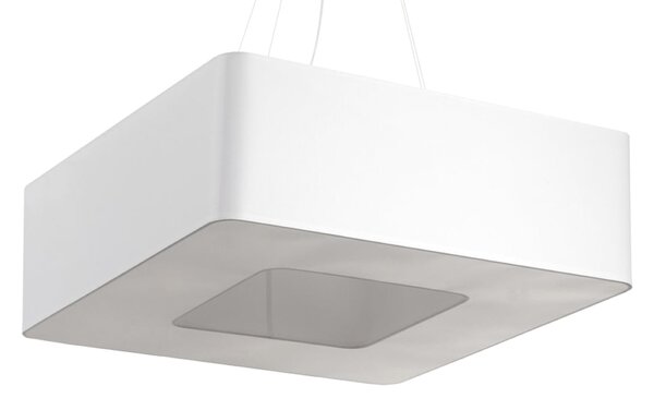 Závesné svietidlo Urano, 1x biele textilné tienidlo, (biely plast), (60 cm)
