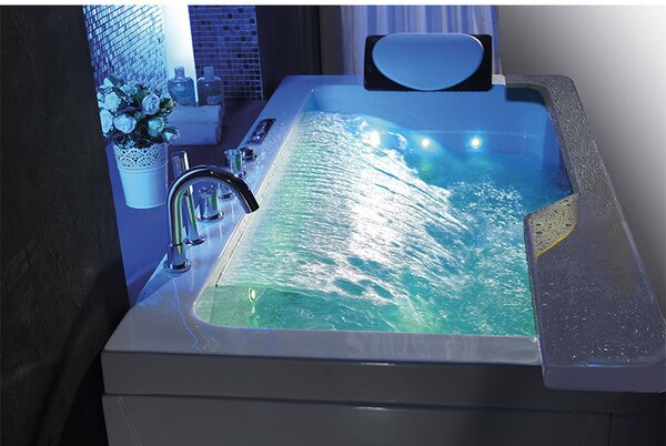 BPS-koupelny Hydromasážna vaňa NEVADA 912 WH 170x90 BIELA s ohrevom vody