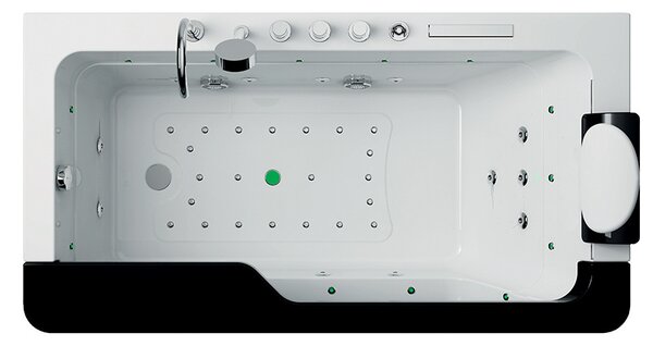 BPS-koupelny Hydromasážna vírivá vaňa NEVADA 912 BL 170x90 ČIERNA s ohrevom vody