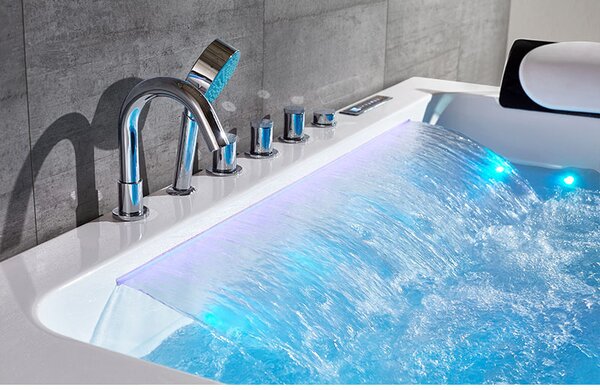 BPS-koupelny Hydromasážna vírivá vaňa NEVADA 912 BL 170x90 ČIERNA s ohrevom vody