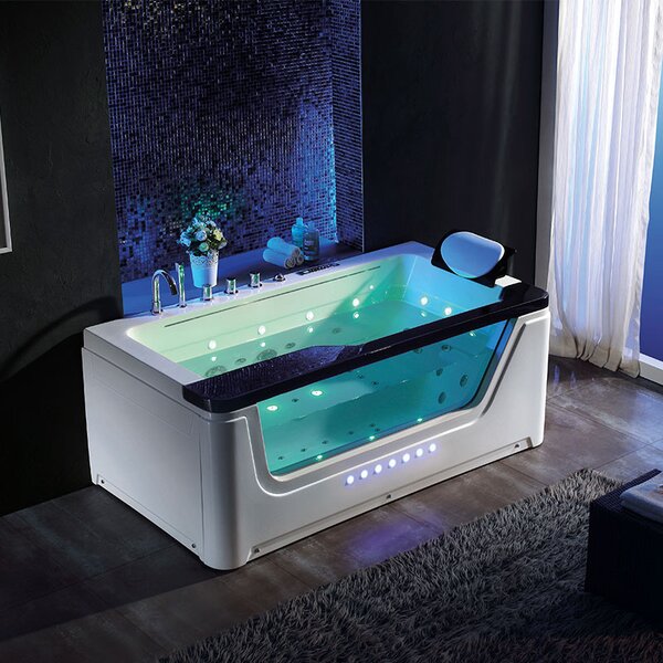 BPS-koupelny Hydromasážna vírivá vaňa NEVADA 912 BL 170x90 ČIERNA s ohrevom vody