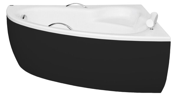 Besco Krycí panel k asymetrickej vani Natalia/Natalia Premium Black P 150x100, čierny BESCO-Rozmery: 150x100, BESCO-Farba: Čierna mat, BESCO-Orientácia: Pravá