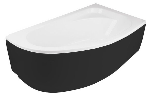 Besco Krycí panel k asymetrickej vani Cornea Black P 140x80 (150x100), čierny BESCO-Rozmery: 140x80, BESCO-Farba: Čierna mat, BESCO-Orientácia: Pravá