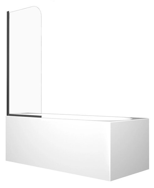 Besco Vaňová zástena PRIME BLACK 1 70140 (70x140 cm | Transparent)