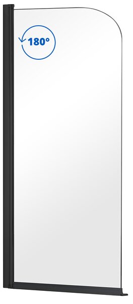 Besco Vaňová zástena PRIME BLACK 1 70140 (70x140 cm | Transparent)