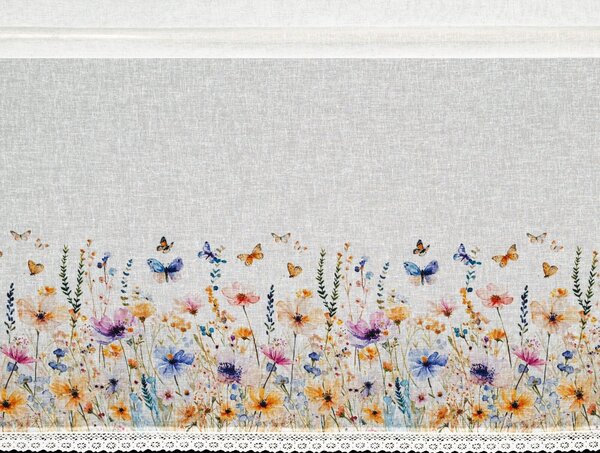 KRÁTKA ZÁCLONA NA PÁSKE ROZALIE 150X60 CM KVETY