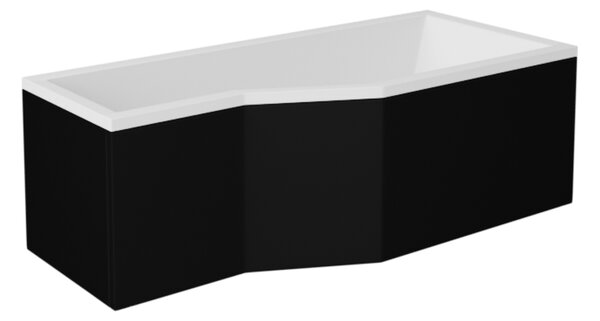 Besco Krycí panel k atypickej vani Integra Black P 150x75 (170x75), čierny BESCO-Rozmery: 150x75, BESCO-Farba: Čierna mat