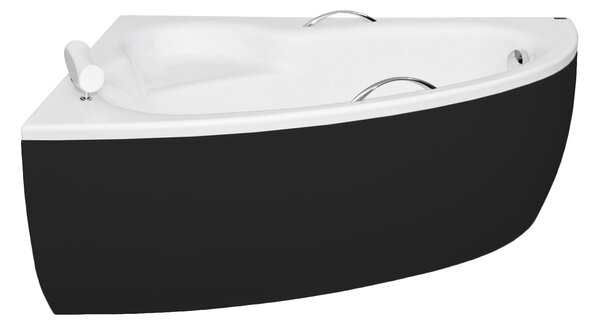 Besco Krycí panel k asymetrickej vani Natalia/Natalia Premium Black P 150x100, čierny BESCO-Rozmery: 150x100, BESCO-Farba: Čierna mat, BESCO-Orientácia: Pravá