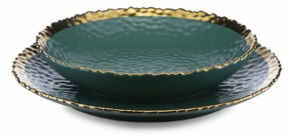 Keramická súprava tanierov Kati Green Gold 8ks