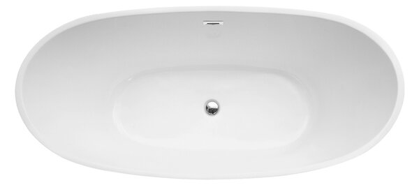Besco Akrylátová voľne stojaca vaňa Ayla BW Matt 170x80 BESCO-Typ výpuste: Click-Clack s prepadom, chróm, BESCO-Rozmery: 170x80, BESCO-Farba: Biela/čierna