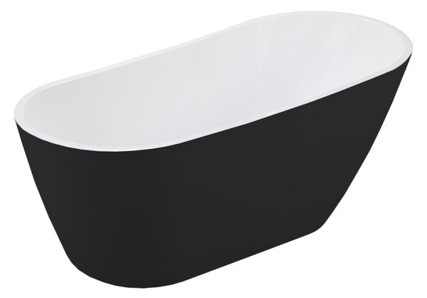 Besco Akrylátová voľne stojaca vaňa Melody BW Matt 150x80 (170x80) BESCO-Typ výpuste: Click-Clack s prepadom, chróm, BESCO-Rozmery: 150x80, BESCO-Farba: Biela/čierna