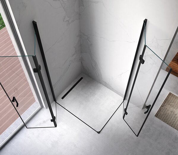 BPS-koupelny Obdĺžnikový sprchový kút ZES KZ12D BL 120x80 čierna/transparent - bez vaničky
