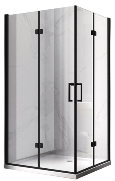 BPS-koupelny Obdĺžnikový sprchový kút ZES KZ12D BL 120x80 čierna/transparent - bez vaničky