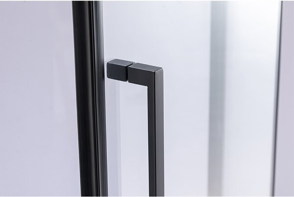 BPS-koupelny Päťuholníkový sprchový kút BS07B 90x90 čierna/transparent - bez vaničky