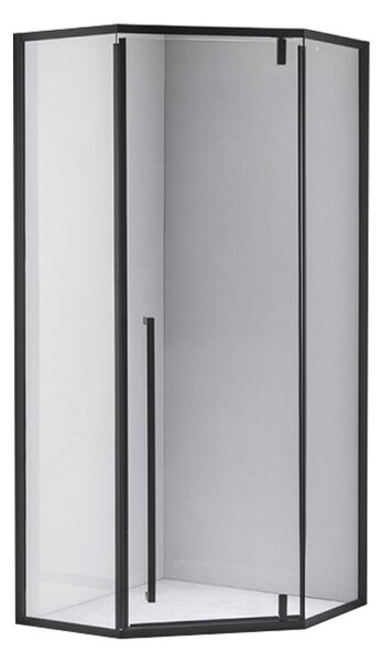 BPS-koupelny Päťuholníkový sprchový kút BS07B 90x90 čierna/transparent - bez vaničky