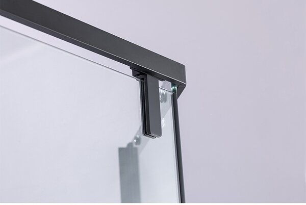 BPS-koupelny Päťuholníkový sprchový kút BS07B 90x90 čierna/transparent - bez vaničky