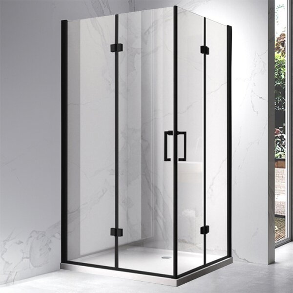 BPS-koupelny Obdĺžnikový sprchový kút ZES KZ12D BL 120x80 čierna/transparent - bez vaničky