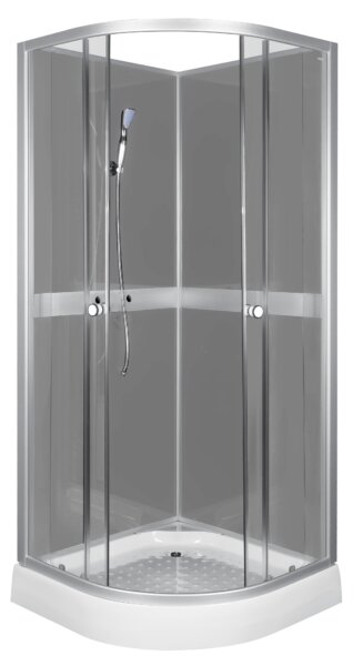 Novoterm Sprchový box štvrťkruhový NV-Cessla 90 G, 90x90 sivý