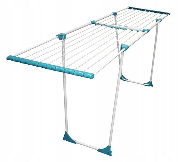Erga Model 306U, stabilný teleskopický sušiak na bielizeň 202x55x92 cm, biela-zelená, ERG-SEP-10SUSSTOPROFE