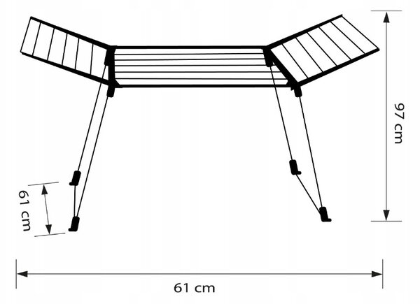 Erga Model 205, stabilný rozkladací sušiak na bielizeň 170x61x97 cm, biela-šedá, ERG-SEP-1251SSM205WHI