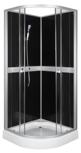 Novoterm Sprchový box štvrťkruhový NV-Cessla 90 B, 90x90 čierny