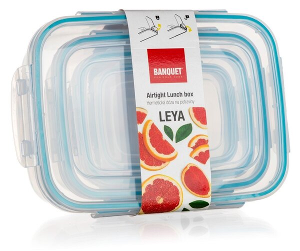 Banquet Sada plastových dóz Leya 4 ks 0,4 0,8 1,4 2,3 l
